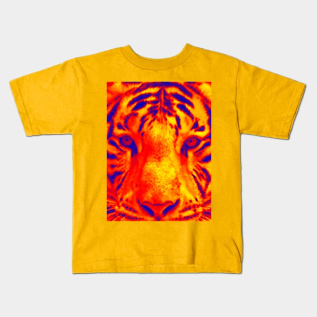 tiger face Kids T-Shirt by elmouden123